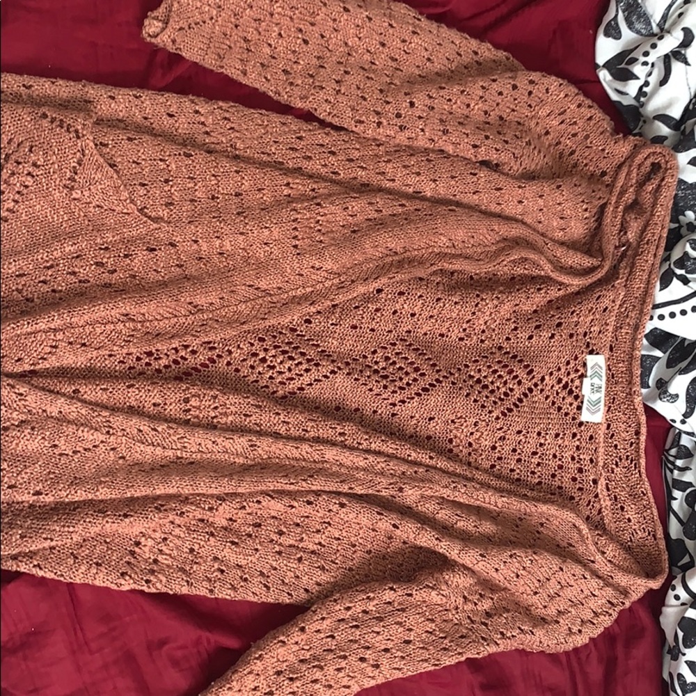 burnt orange cardigan